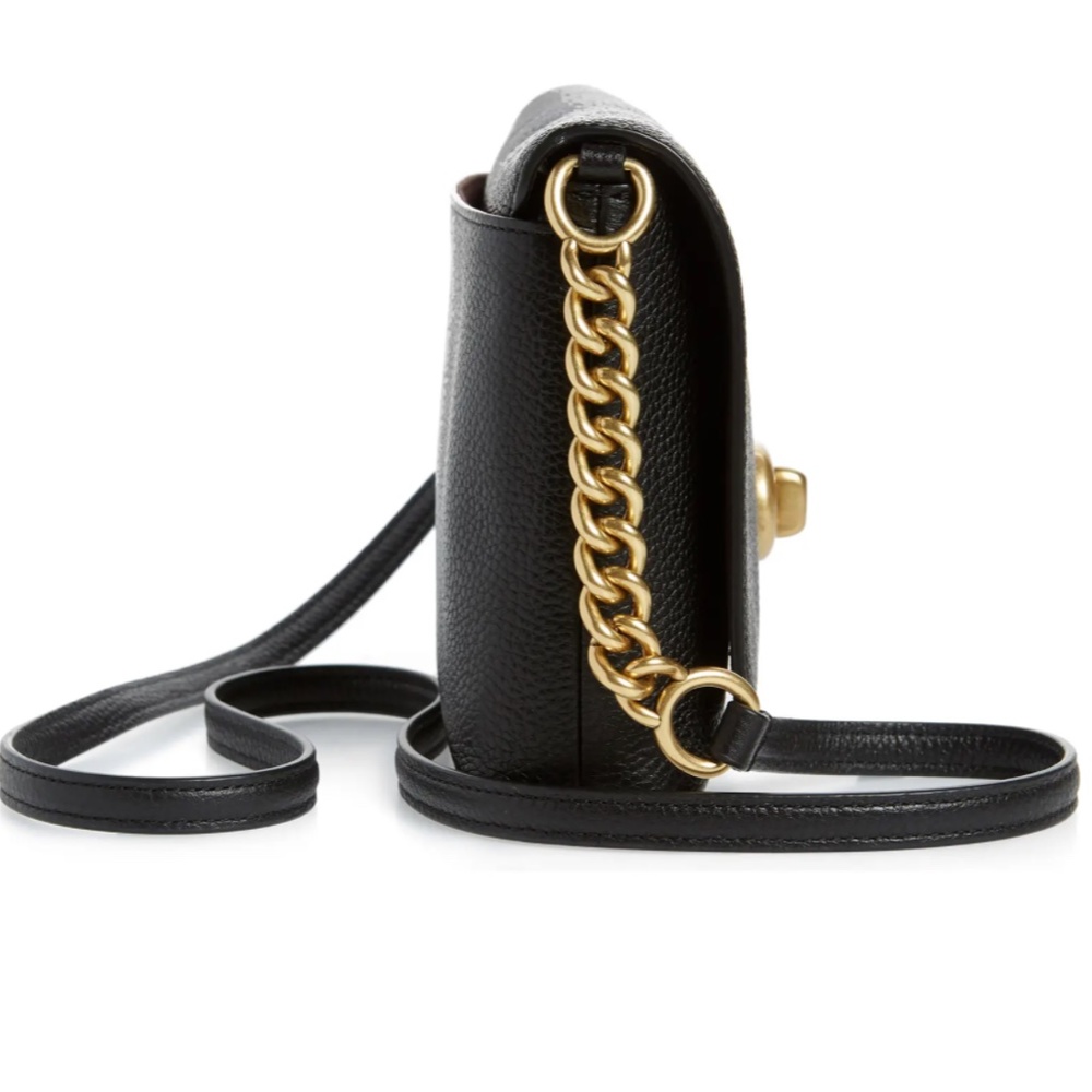 Coach Black Pebbled Leather Turnlock Crossbody Bag with Gold Hardware - Picture 5 of 14